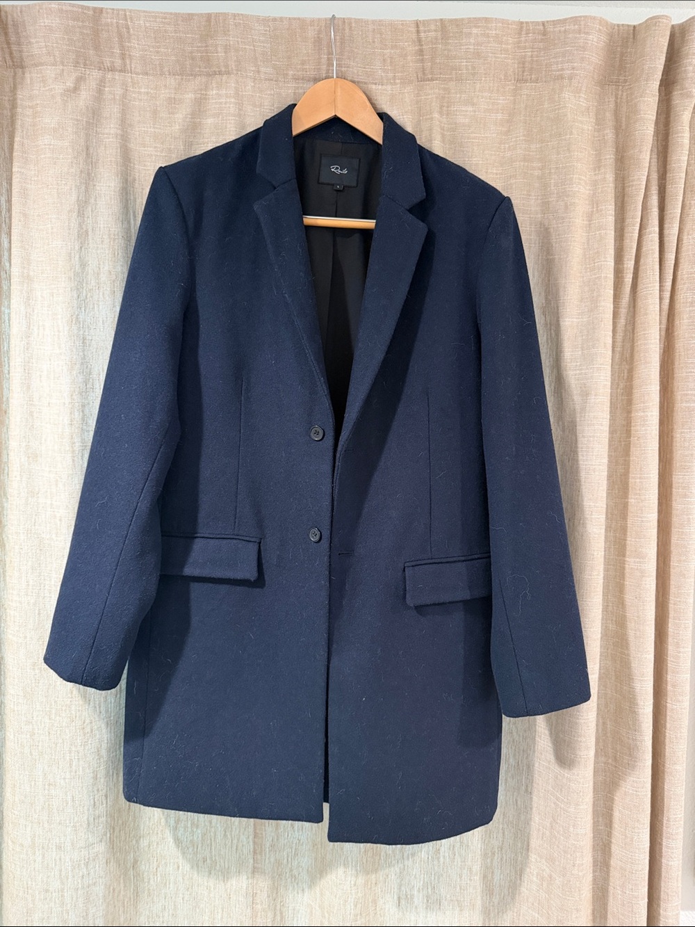Rails Lark Coat Mens Blue Wool Blend Button Coat Size L